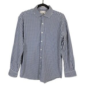 Todd Snyder Blue Gingham Plaid 2 Ply Cotton Button Down Mens 16.5/32-33‎